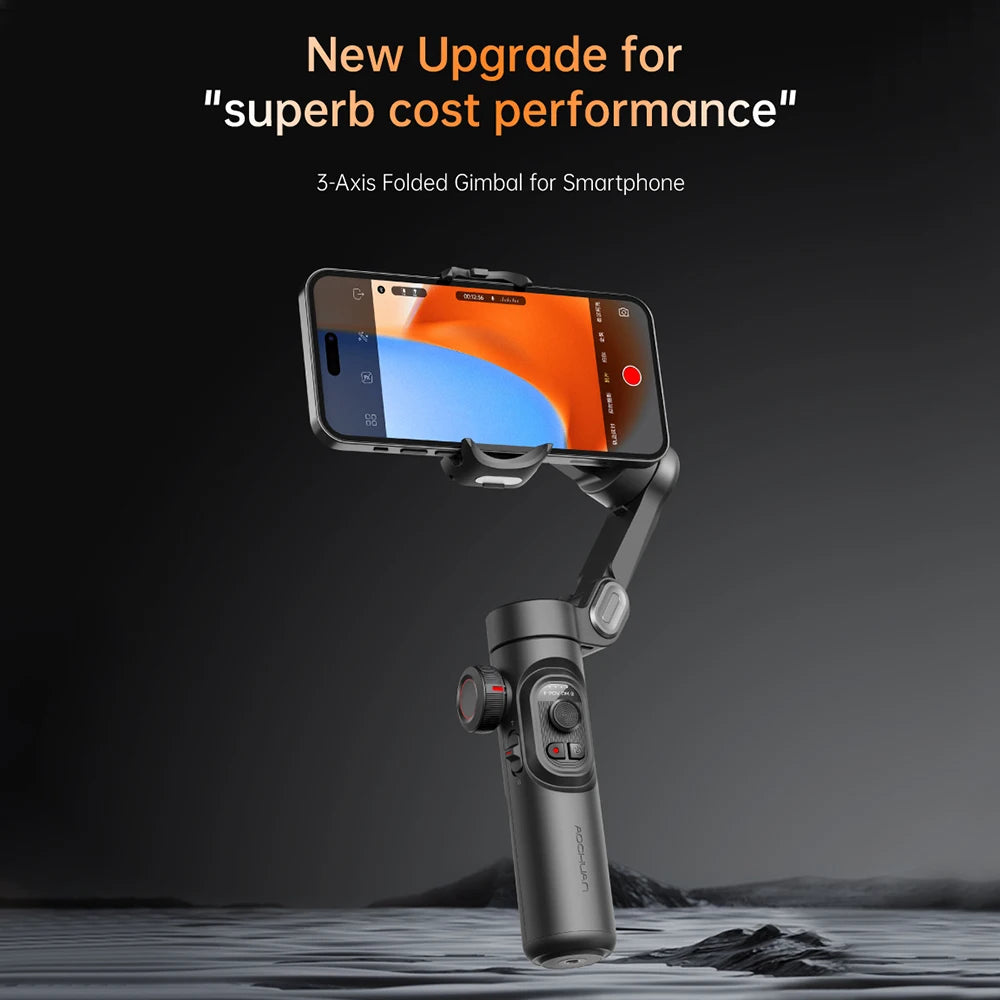 3-Axis Gimbal Stabilizer with Fill Light for Smartphone, iPhone, Android