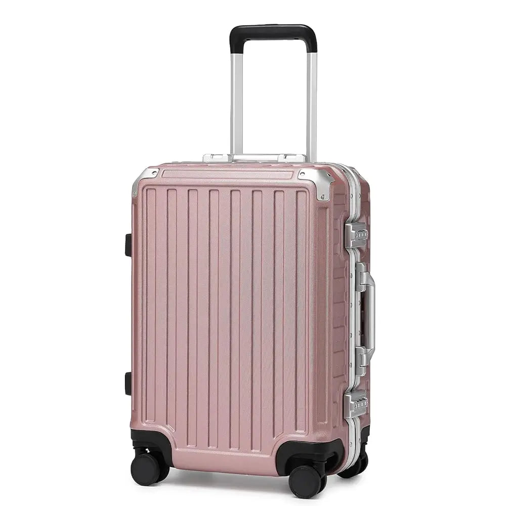 Valise rigide KONO – Bagage à main PC avec cadre aluminium, 4 rouleaux et serrure TSA