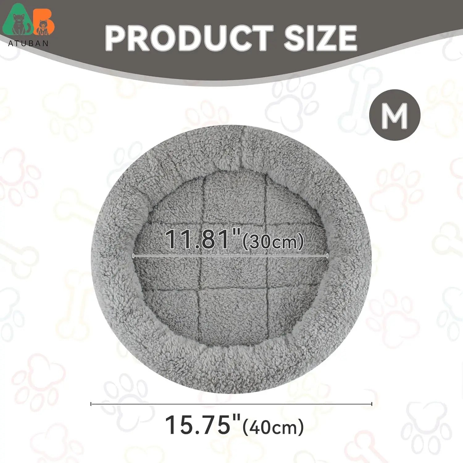 Round Cat Bed, for Curled Sleep, Basic Polymers, Washable, for Small Puppies, Rabbits