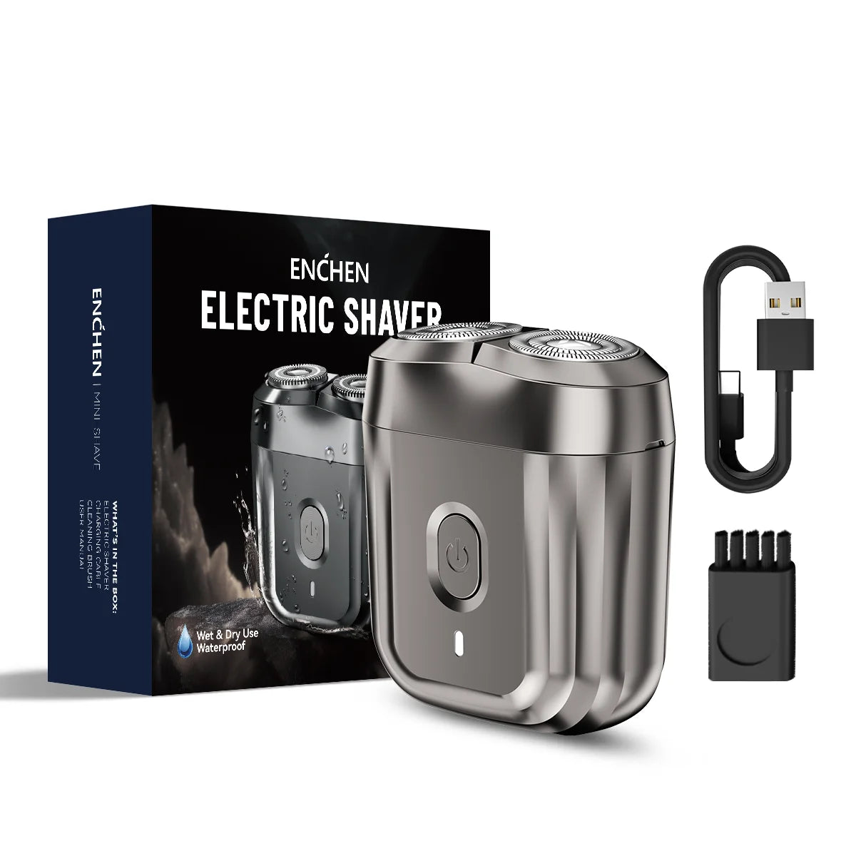 Rasoir électrique étanche 100 % ENCHEN Mini6, têtes flexibles bidirectionnelles, autonomie 60 min sans fil, tête de coupe magnétique
