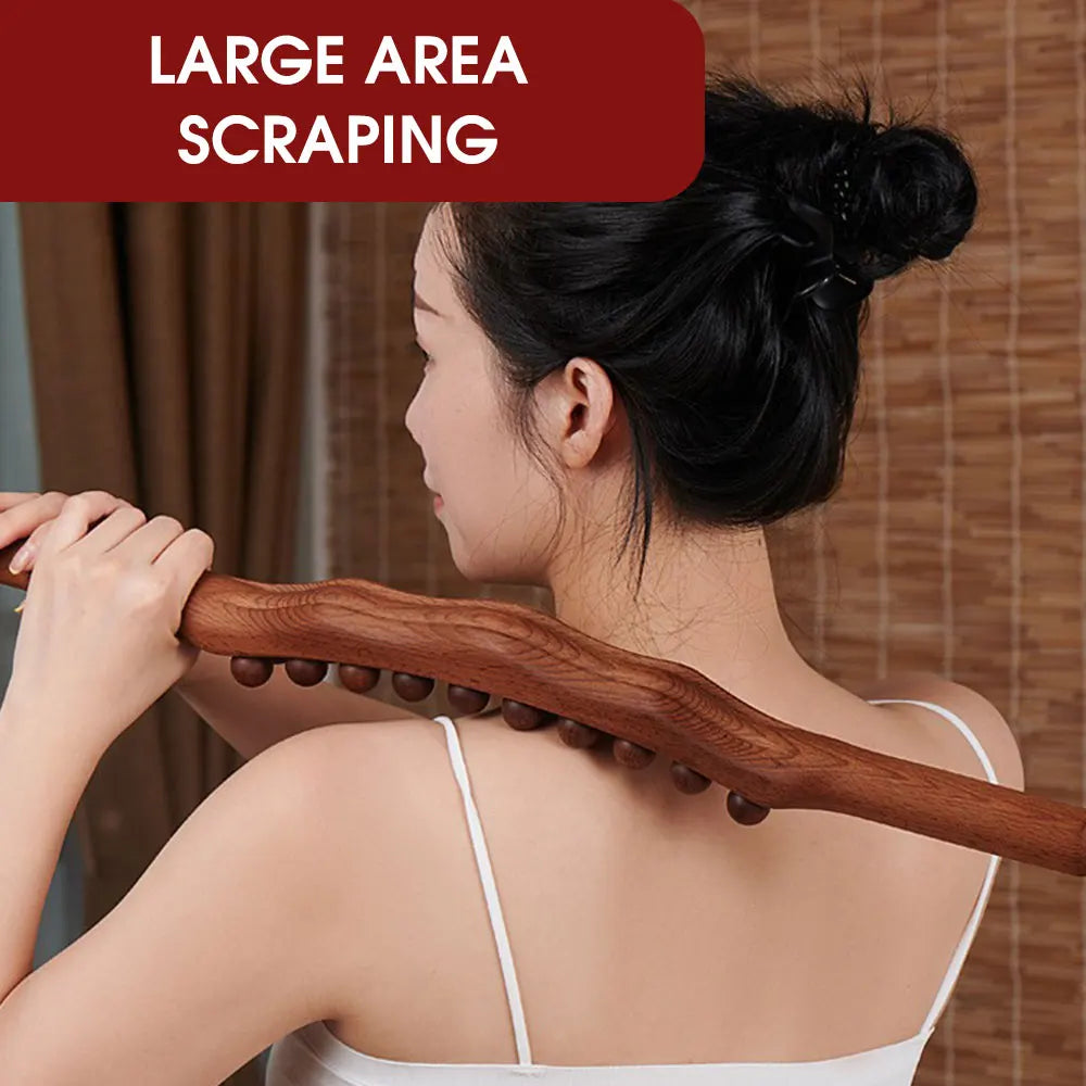 Universal Beech Wood Massage Roller 8/20 Beads Back Massage Tendon Scraping Awls Point Treatment Guasha Relaxation Therapy Tool 