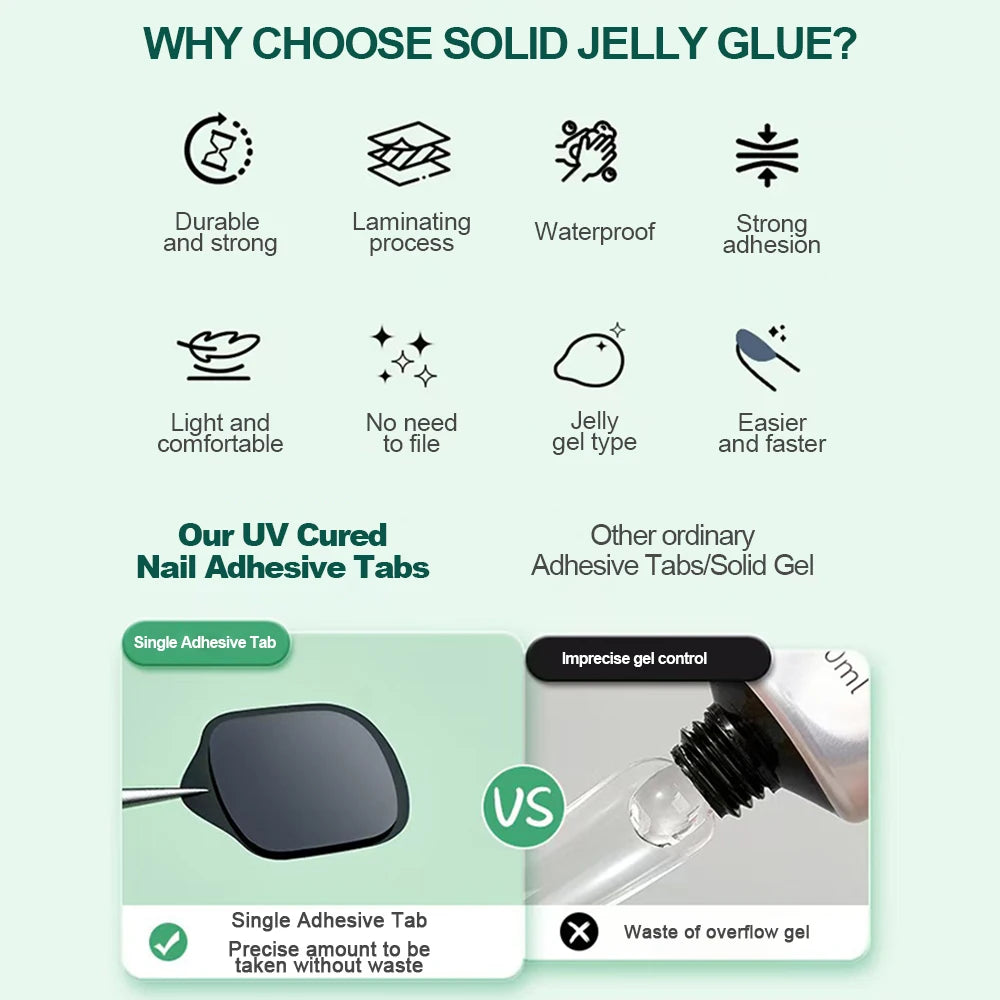 Onglets Adhésifs Nailpop pour Ongles Durcis UV – 240 pièces, 10 feuilles