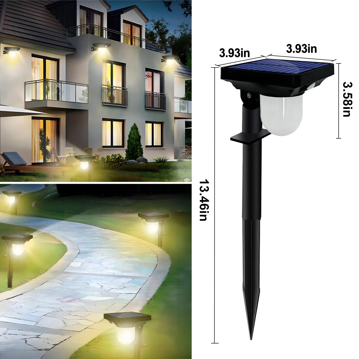 Außen-Gartenleuchten mit Bewegungssensor, IP65 Wasserdicht