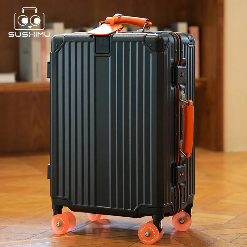 Valise large poignée pour voyage SUSHIMU – hommes et femmes, bagage à main, cadre en aluminium, PC + ABS, 20 et 24 pouces