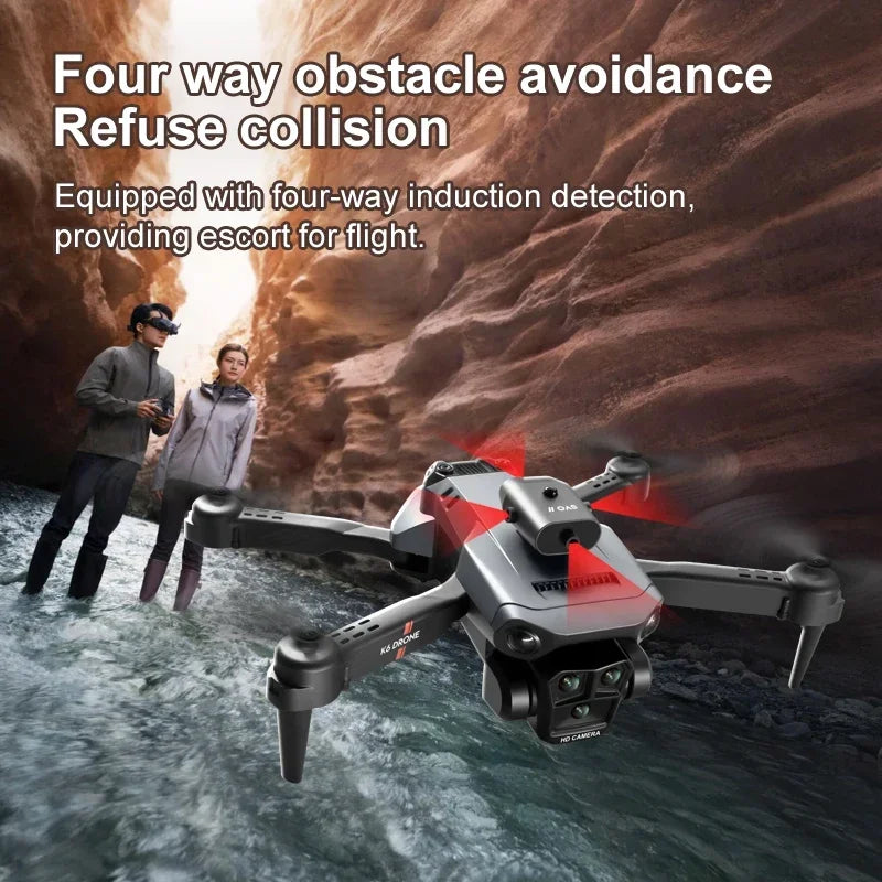 Drone SJY K6 Max WiFi avec 3 Caméras HD, Grand Angle, Flux Optique, Évitement d’Obstacles, 4 Canaux, Quadricoptère