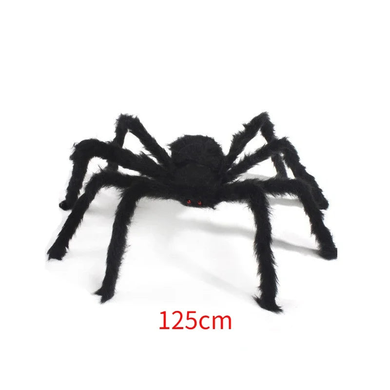 Peluche Araignée Noire Surdimensionnée – Décoration Halloween 30–90 cm
