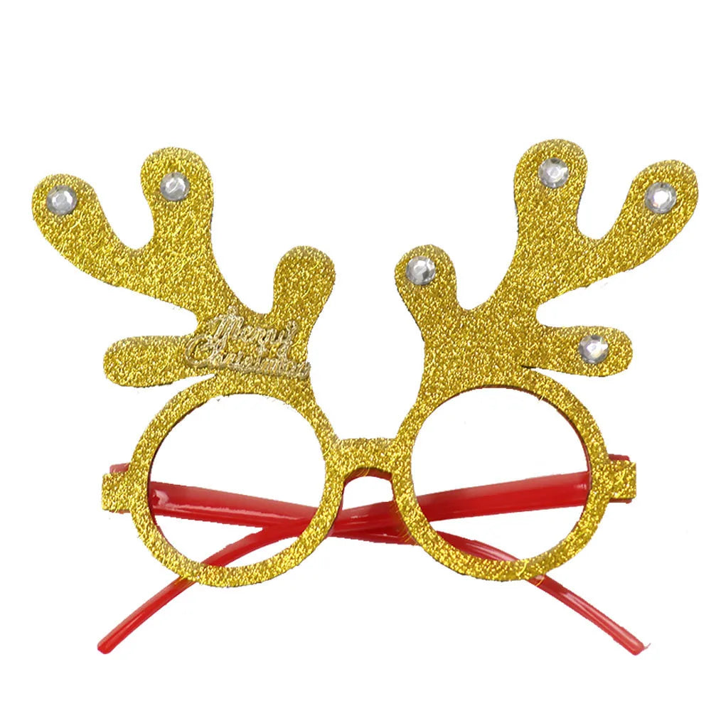 ACCESSOIRE CRAZY PARTY Décorations de Noël, lunettes de Noël pour enfants, ornements de Noël 2024, père Noël, bonhomme de neige, bois, montures de lunettes
