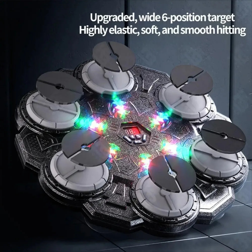 Machine d'entraînement de boxe musicale intelligente – Compatible Bluetooth, 2-5 modes d'éclairage, sport de boxe pour adultes et enfants, entraînement de gymnastique