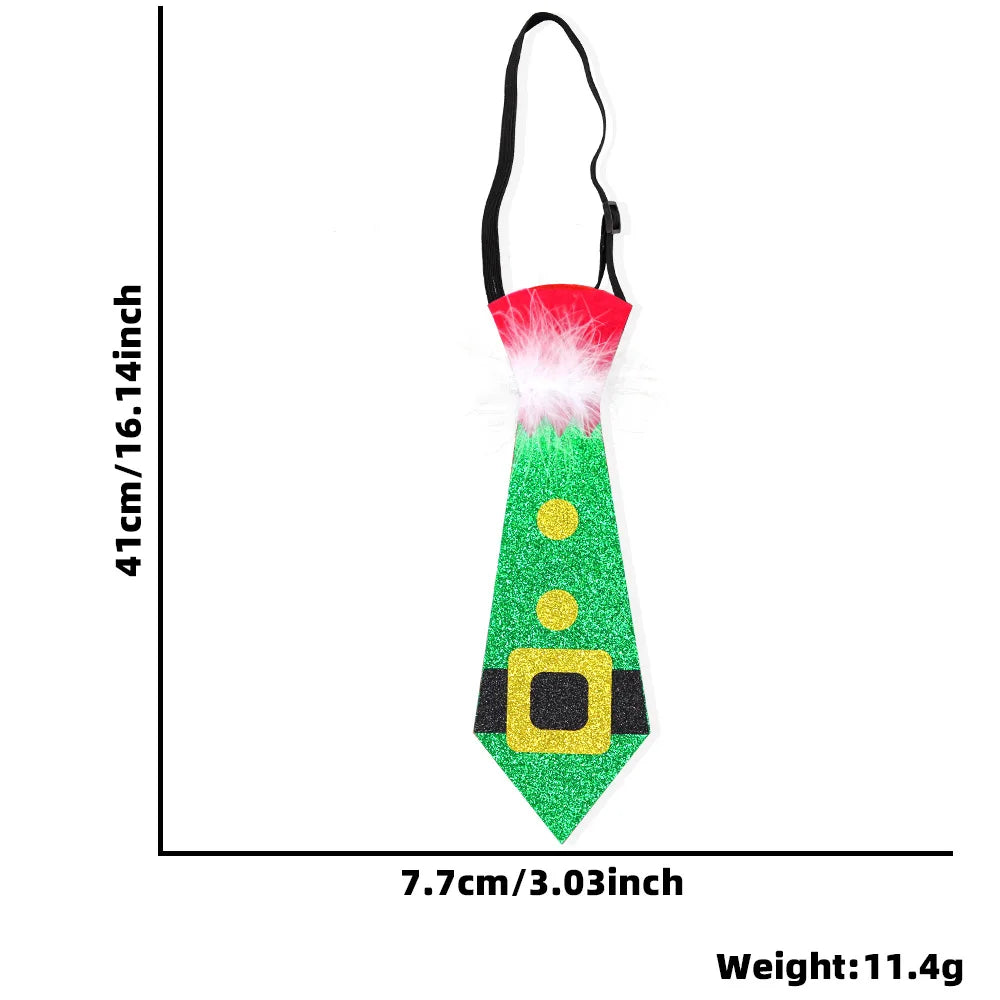 Cravates de Noël en Feutre pour Enfants, Décorations de ix, Bonhomme de Neige, Elk, Arbre