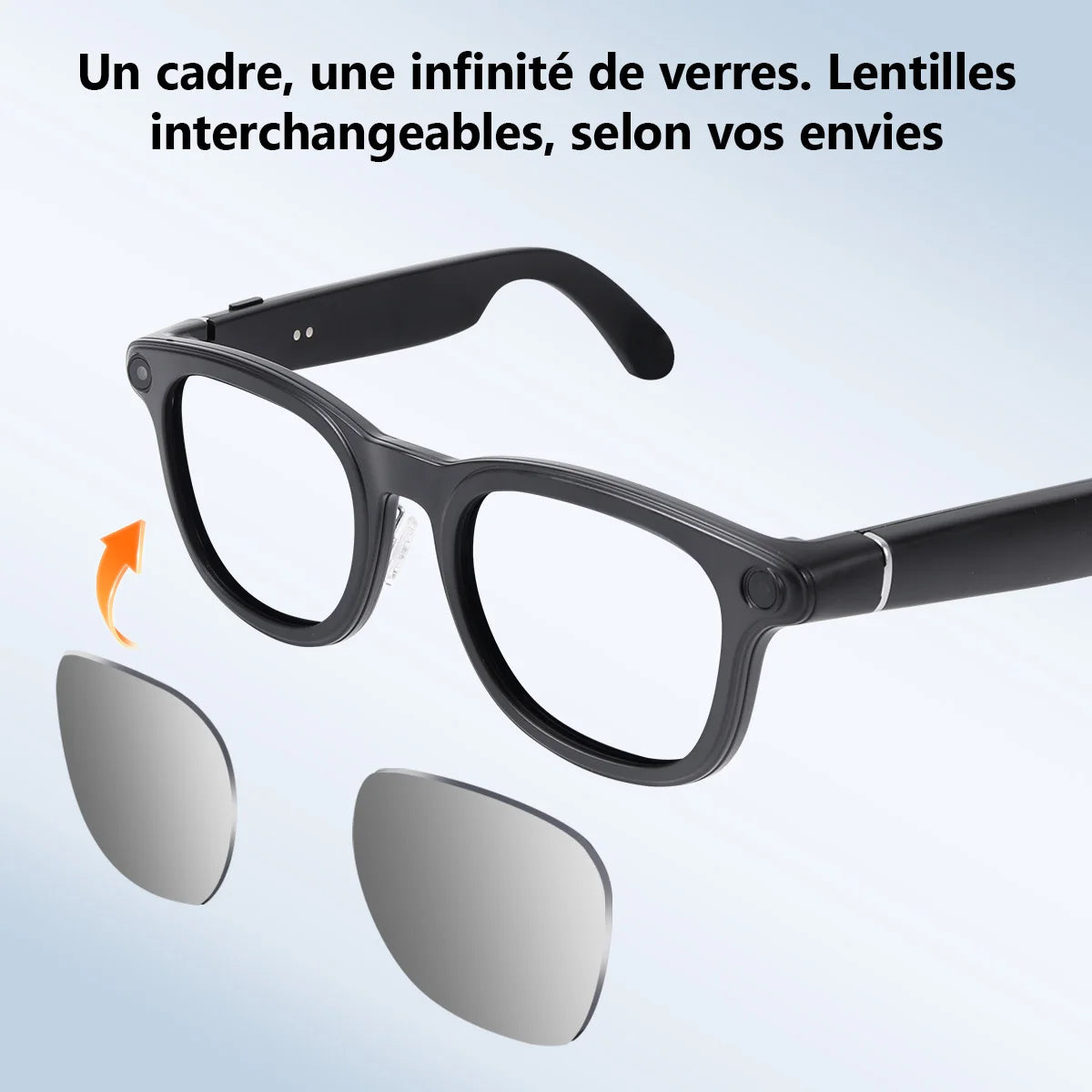 Lunettes Connectées Hganus Nouvelle Version Améliorée 800W avec Caméra, Étui Batterie 3600 mAh, Traduction IA, Enregistrement Photo/Vidéo