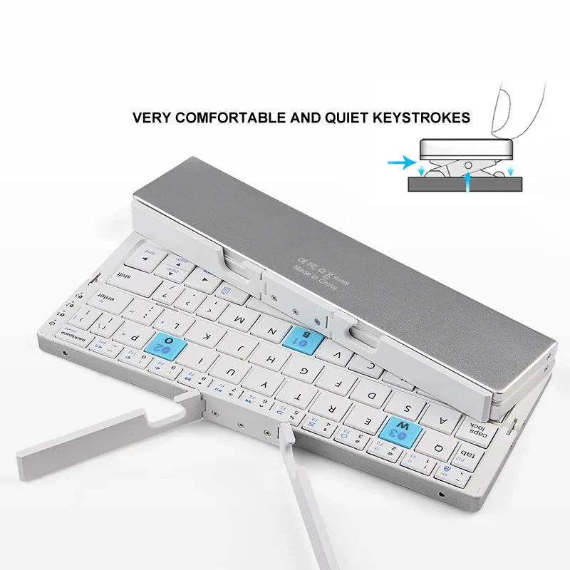 Mini clavier Bluetooth pliable sans fil BOW, support de clavier, pliable, aste, téléphone, tablette