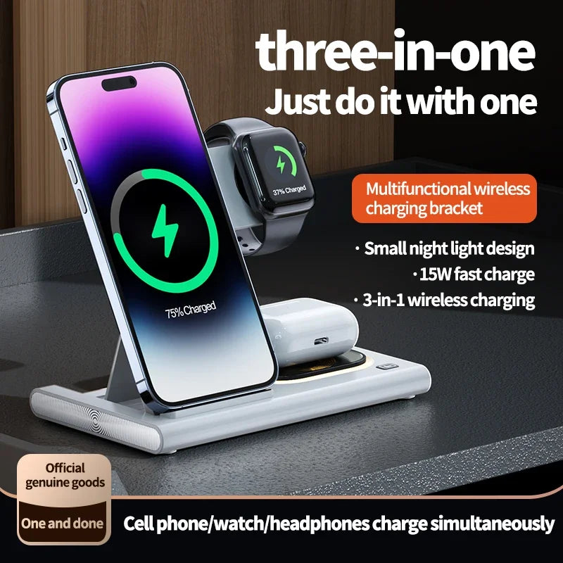 Charger, S6 Fast Charging Station, 3 in 1 Wireless Charger Stand 30W, iPhone 14 13 12 Pro Max, Apple Watch 8 7, Samsung Watch 5 Airpods 