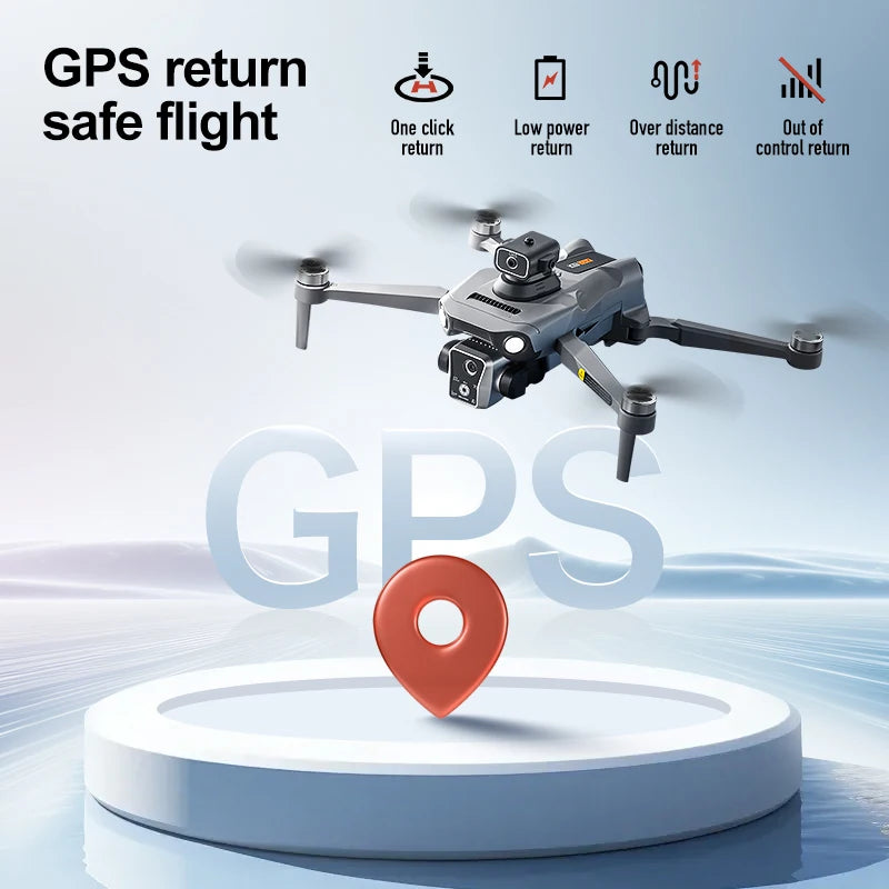 2025 K19Max GPS Retour Drone 5G – 8K HD Double Caméra, Écran Omnidirectionnel, Évitement d’Obstacles, Drone RC