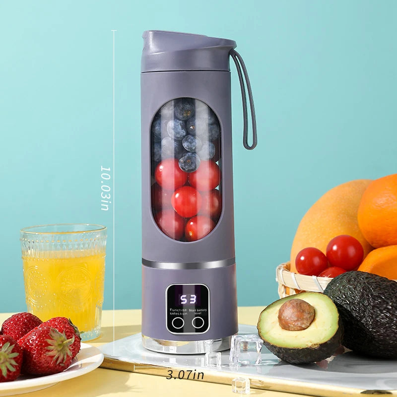 Presse-fruits Portable 450ml – 10 Lames, 3 Vitesses, Rechargeable USB, Smoothies & Glace