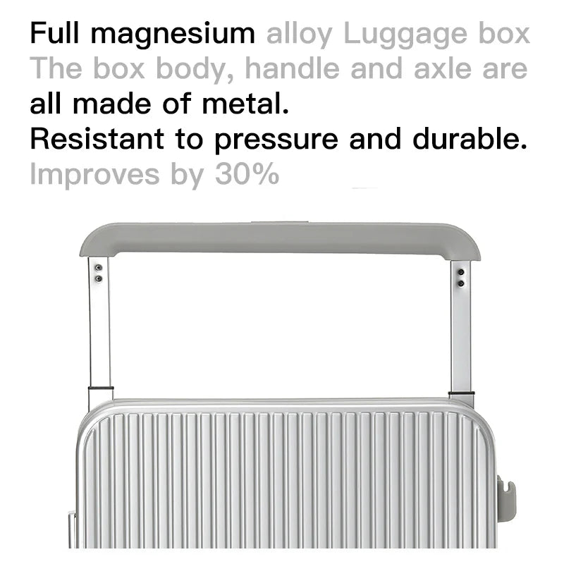 Valise trolley tout en alliage d’aluminium et de magnésium pour voyage SUSHIMU – 20, 24 et 26 pouces