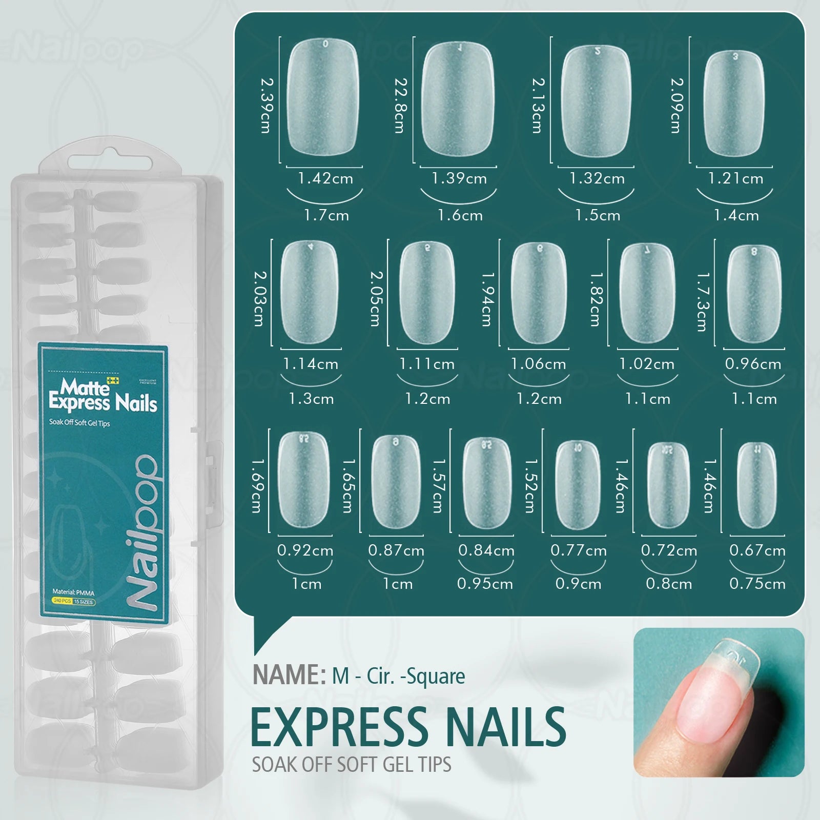 Faux ongles mats et doux, 240 pièces