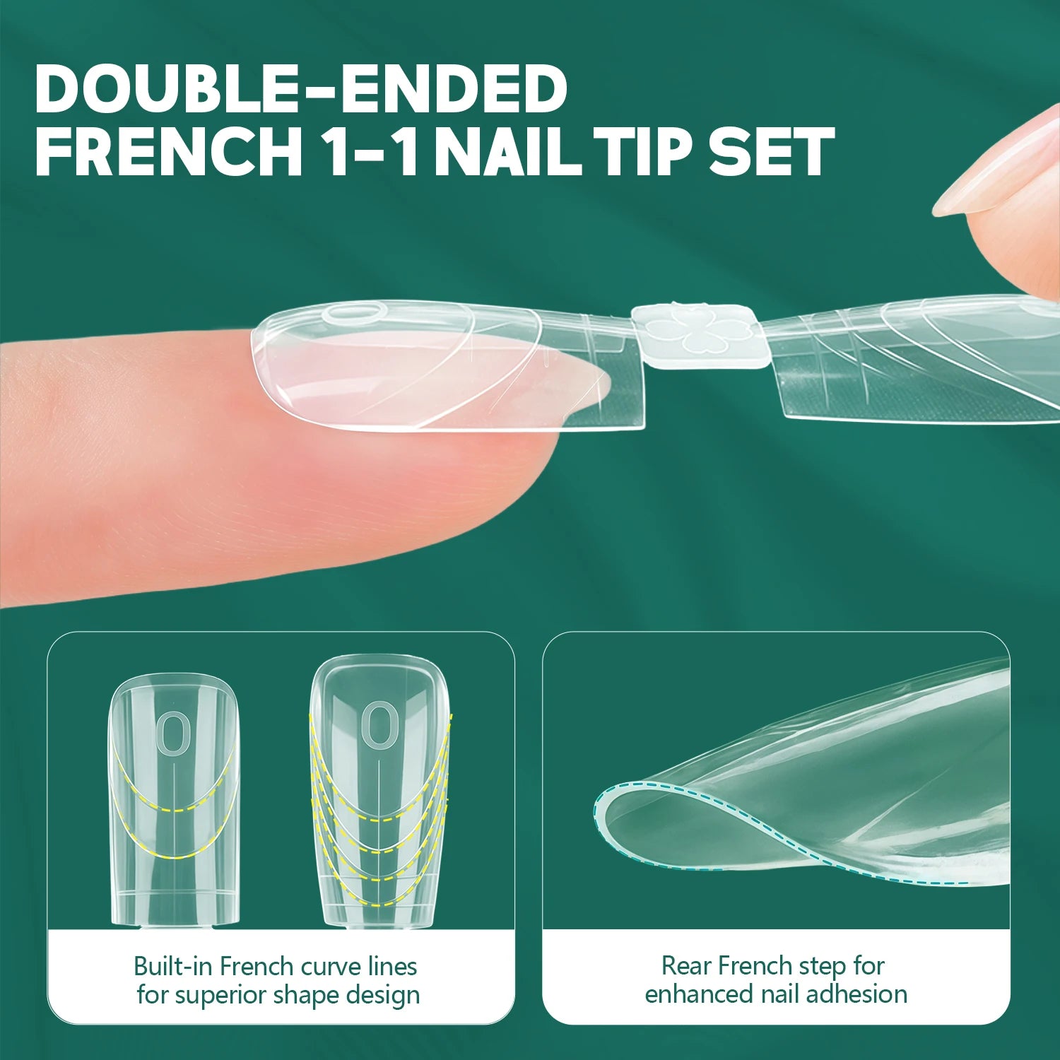 Moules à ongles Double face, Doubles Formes pour Extensions d’Ongles, 150 pièces