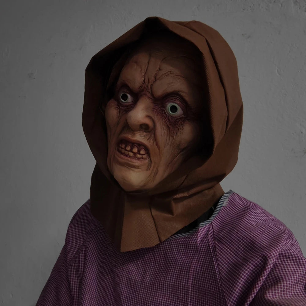 Adulte mal Lurker Minion masque à capuche en caoutchouc effrayant fantôme Ghouls Costume accessoire mort homme grand-père film Halloween