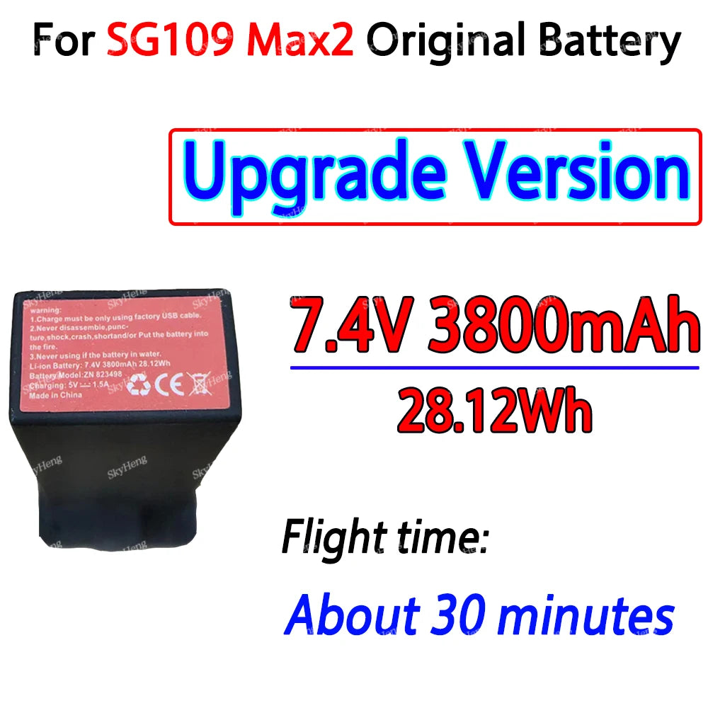 Batterie d'origine pour SG109Max2 GPS Dron 7.4V 3800MAh batterie pour ZLL SG109 Max2 7.4V 2200mAh batterie de remplacement pièces d'accessoires