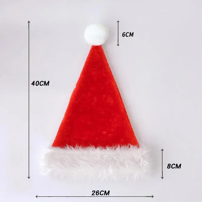 Bonnet de Père Noël à pompons pour enfants et adultes