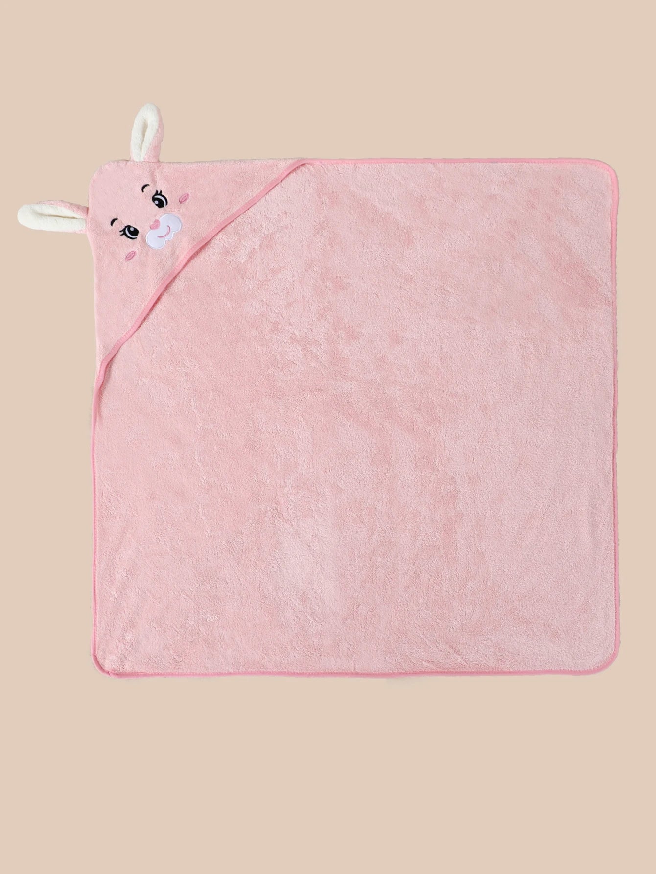 Baby Hooded Polyester Fiber Bath Towel Newborn Bathrobe Swaddle Blanket for Girls 80x80cm Pack