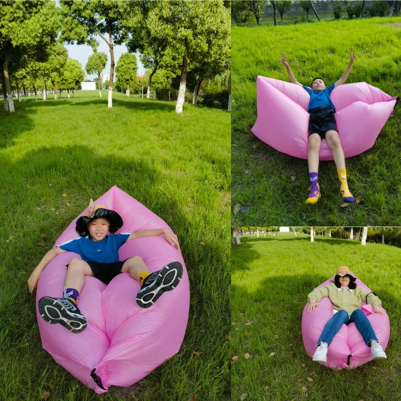 Inflatable Sofa Cushion for Camping Air Tent Bed Sleeping Bag Lazy Beach Mattress Folding Lounger Garden Outdoor Furniture