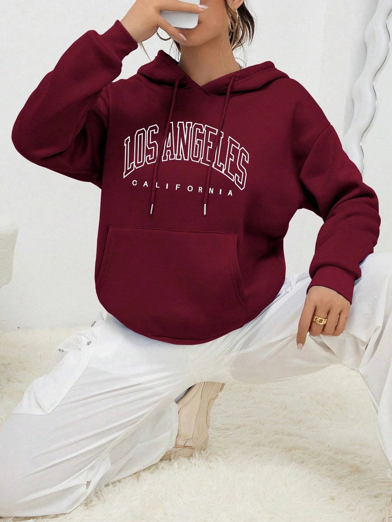 Sweats à capuche Style américain sweat à capuche décontracté Hip Hop Los Angeles Art lettre conception femmes