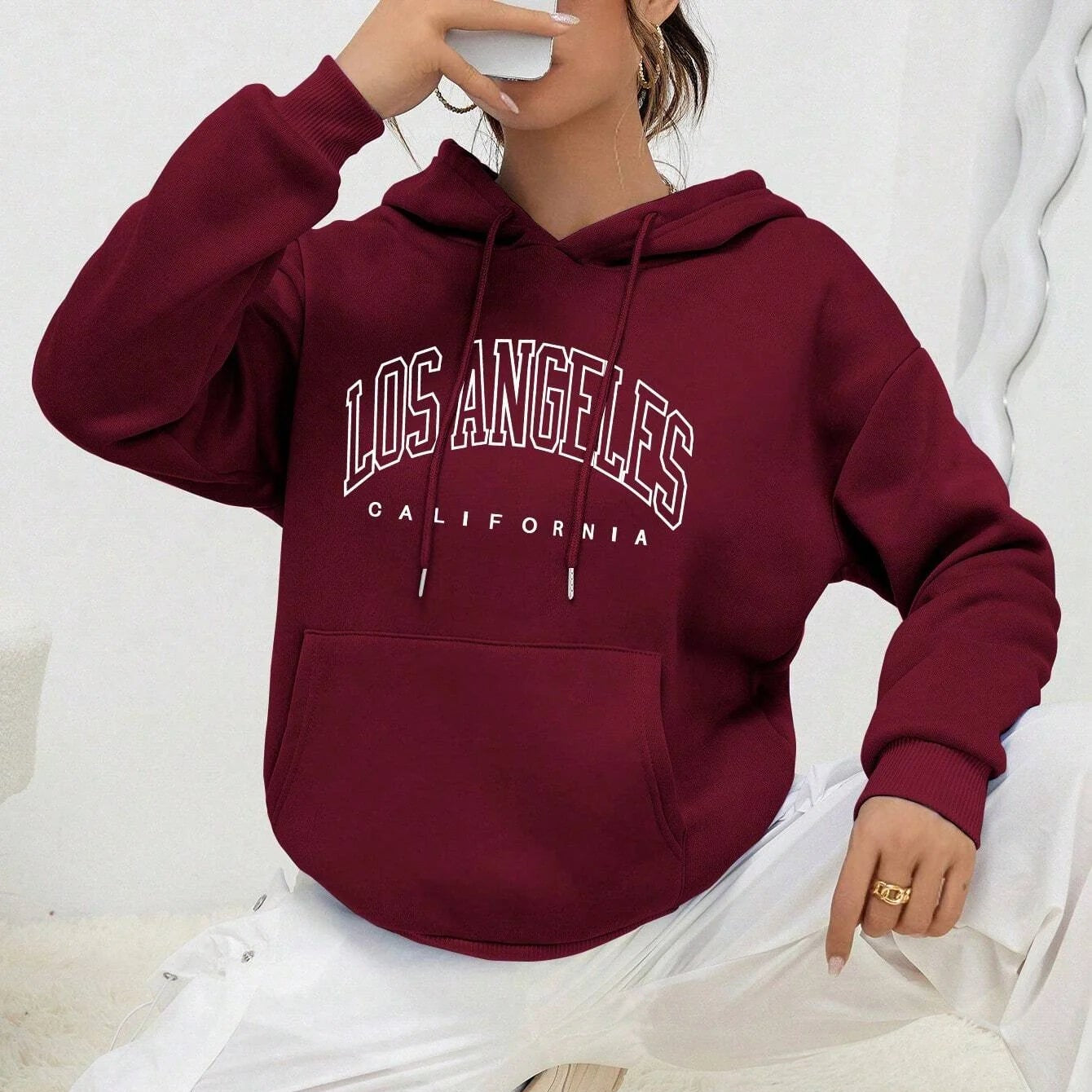 Sweats à capuche Style américain sweat à capuche décontracté Hip Hop Los Angeles Art lettre conception femmes