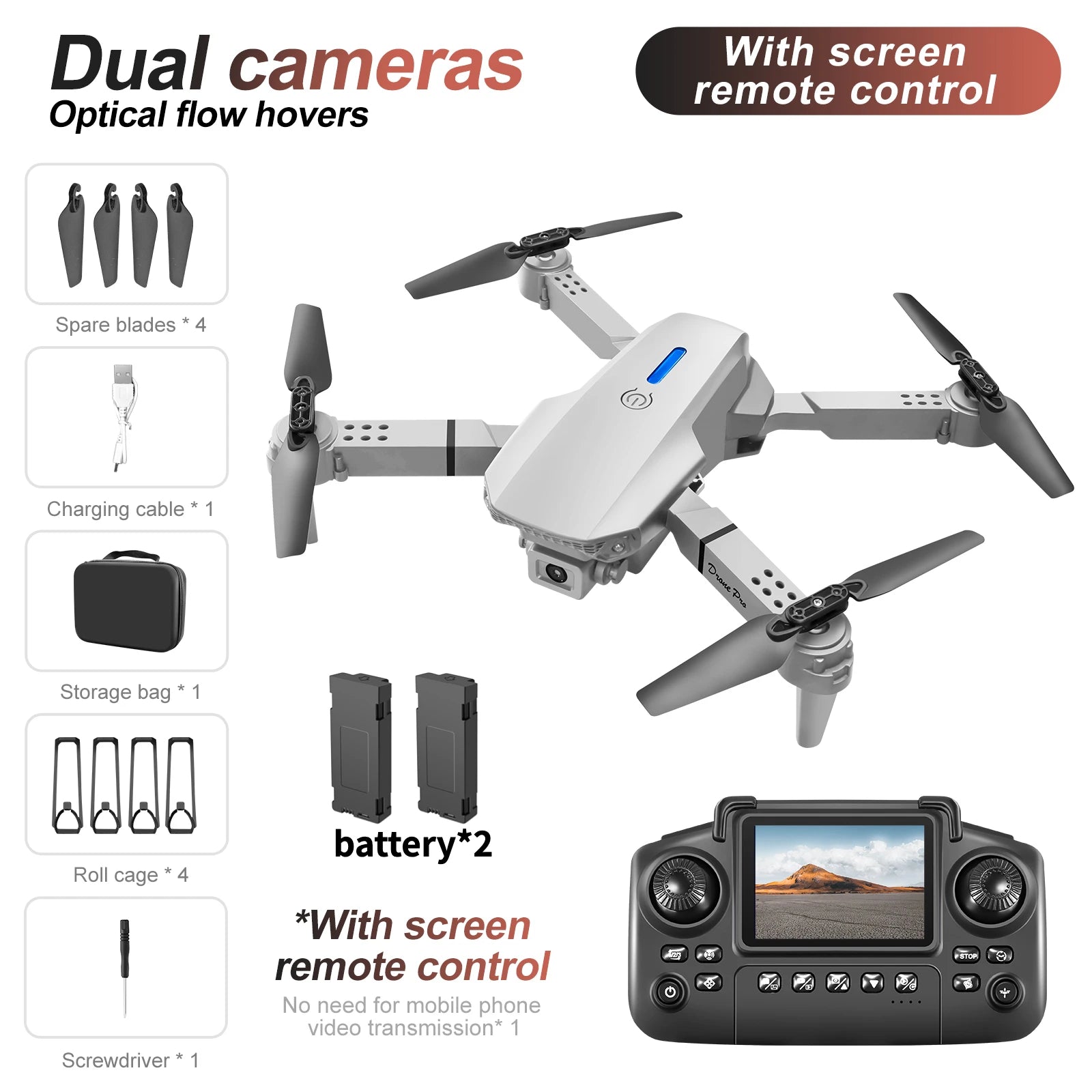 Drohne E88/E99 2025 Verbessert – Dual 4K HD Kamera