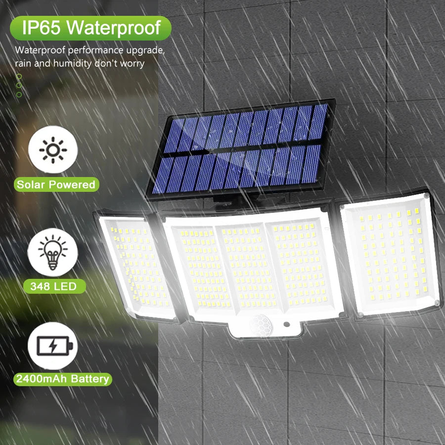 T-NEWSTYLE Solar-Außenleuchte – 328/348 LEDs