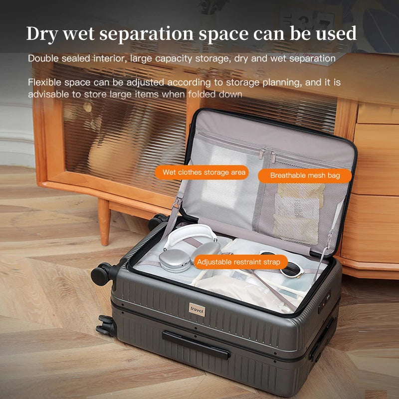 Valise SUSHIMU – Roulettes avec ouverture avant et boîte à mot de passe, cabine 20 et 24 pouces