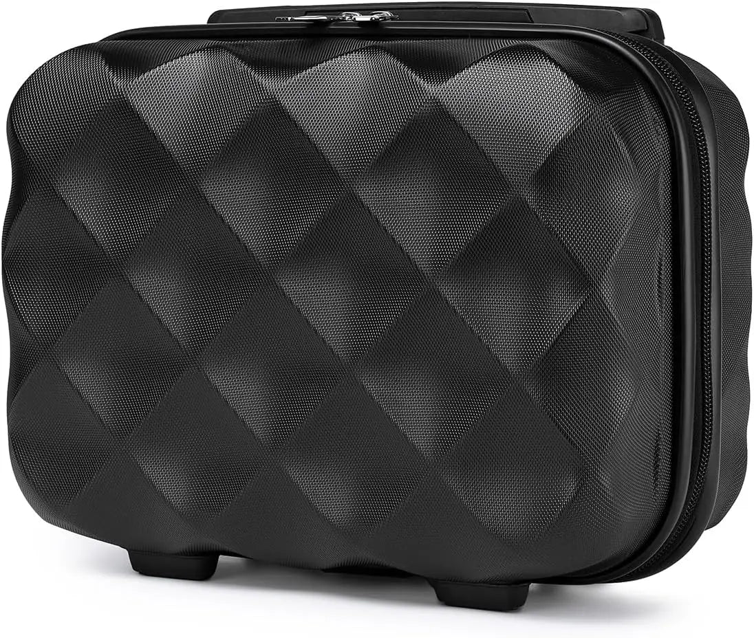 Étui de beauté pour voyageur britannique, mallette de maquillage rigide, bagage à main portable, poignée portée, ceinture grise 31x25x17.2cm