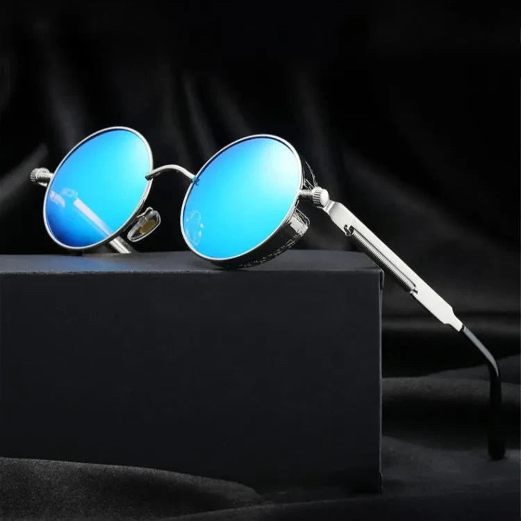 Lunettes de Soleil Rondes en Métal pour Femmes et Hommes, Steampunk, Marque, Créateur, Vintage, Mode, Haute Qualité, 2021