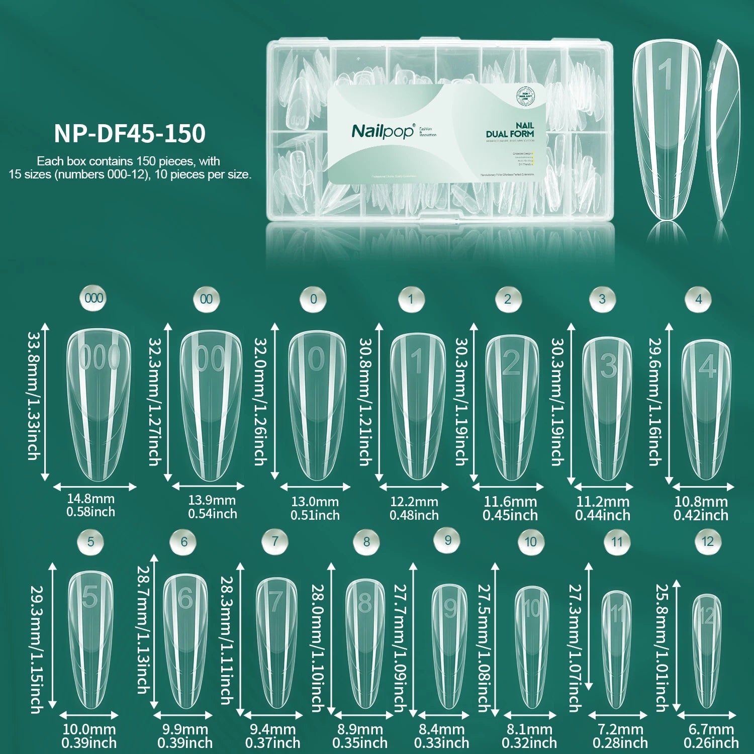 French Zone Nail Dual Forms 150 pcs