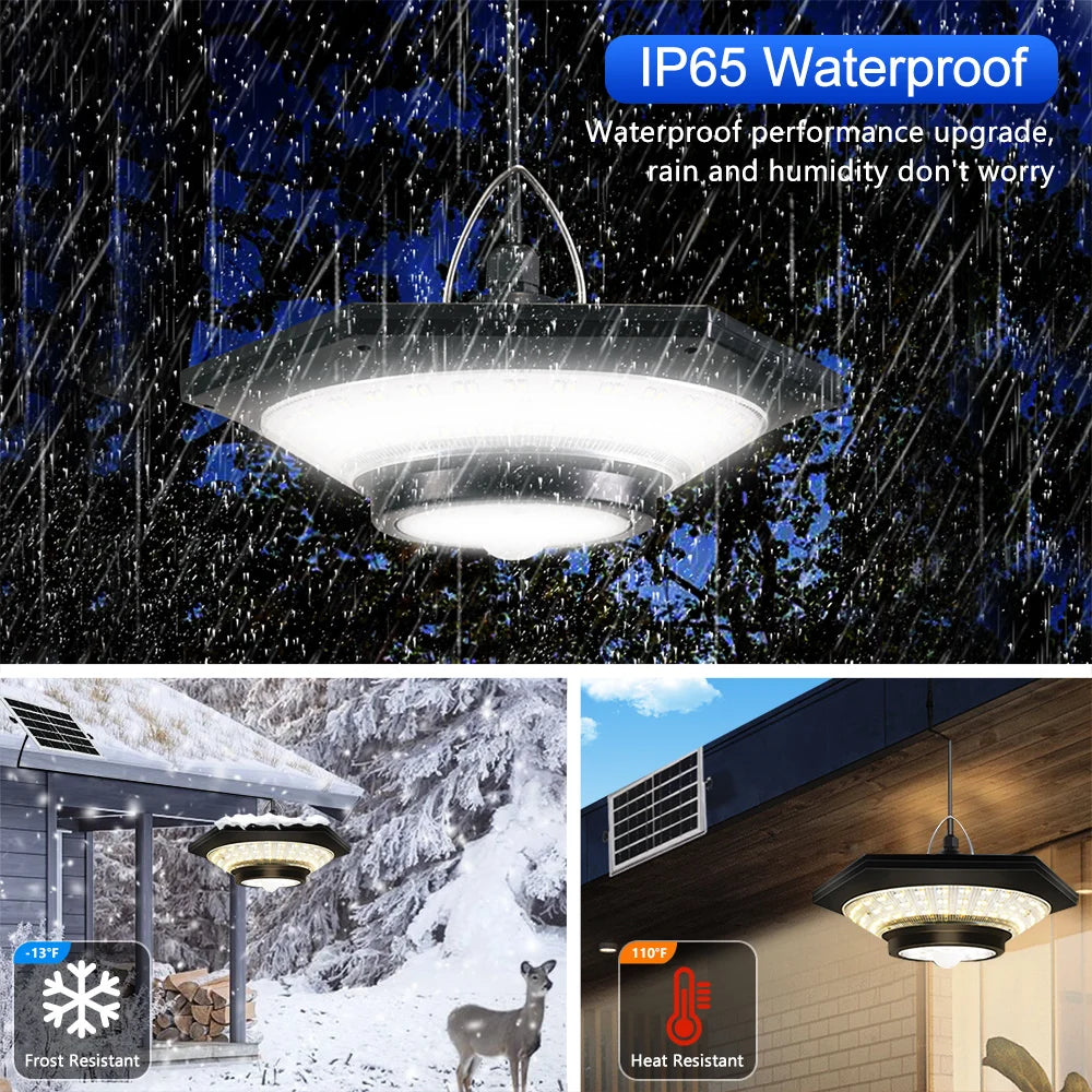 Wasserdichte Solar-Hängeleuchten – 288 LEDs mit Bewegungsmelder