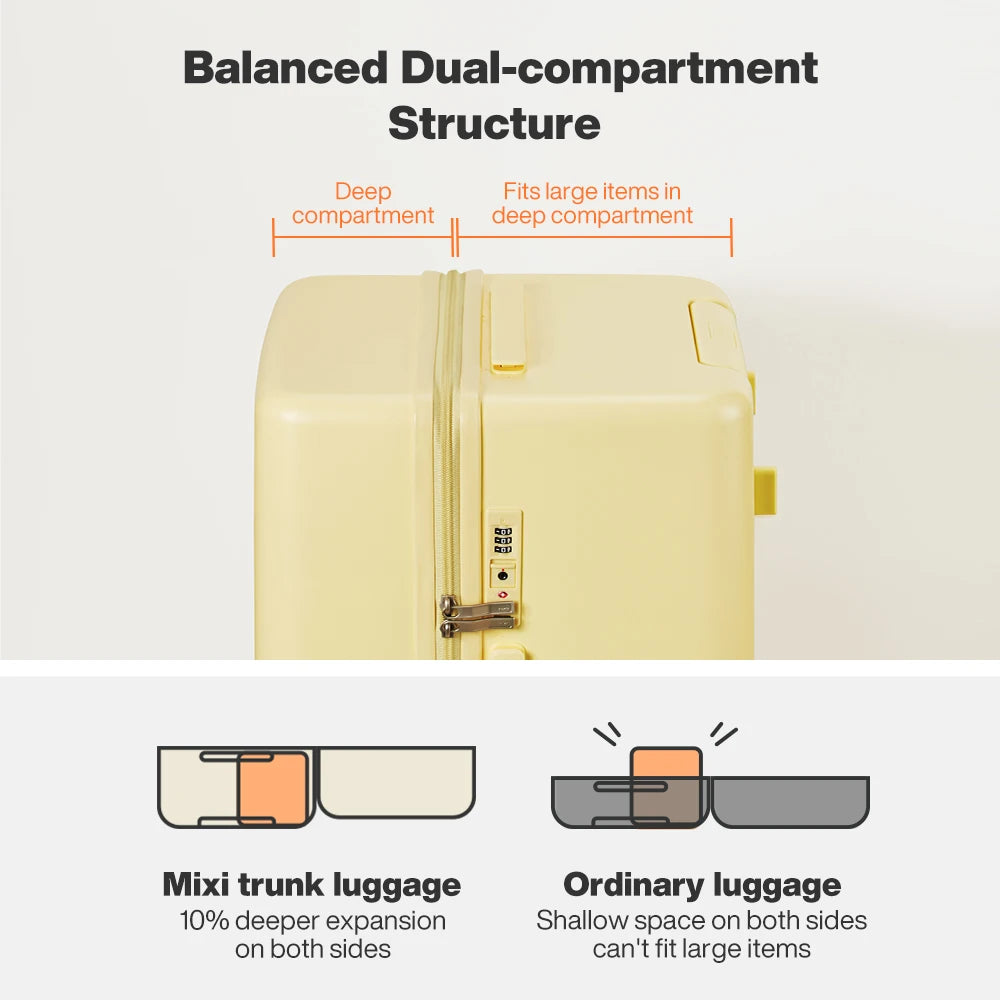 Valise Mixi M9301 – Grande capacité, 24 et 26 pouces, PC, roulettes pivotantes, serrure TSA, unisexe