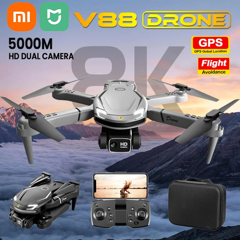 V88 8K Klappdrohne – Dual-Kamera – Hindernisvermeidung – 5G WiFi