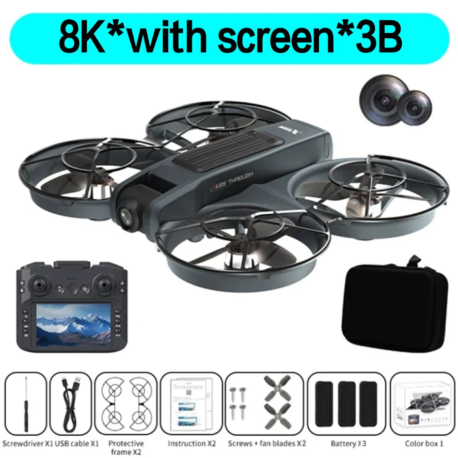 X226/X226VR Drone télécommandé professionnel 5G WIFI RC Drone quadrirotor évitement d'obstacles 8K HD double caméra FPV Mini jouets