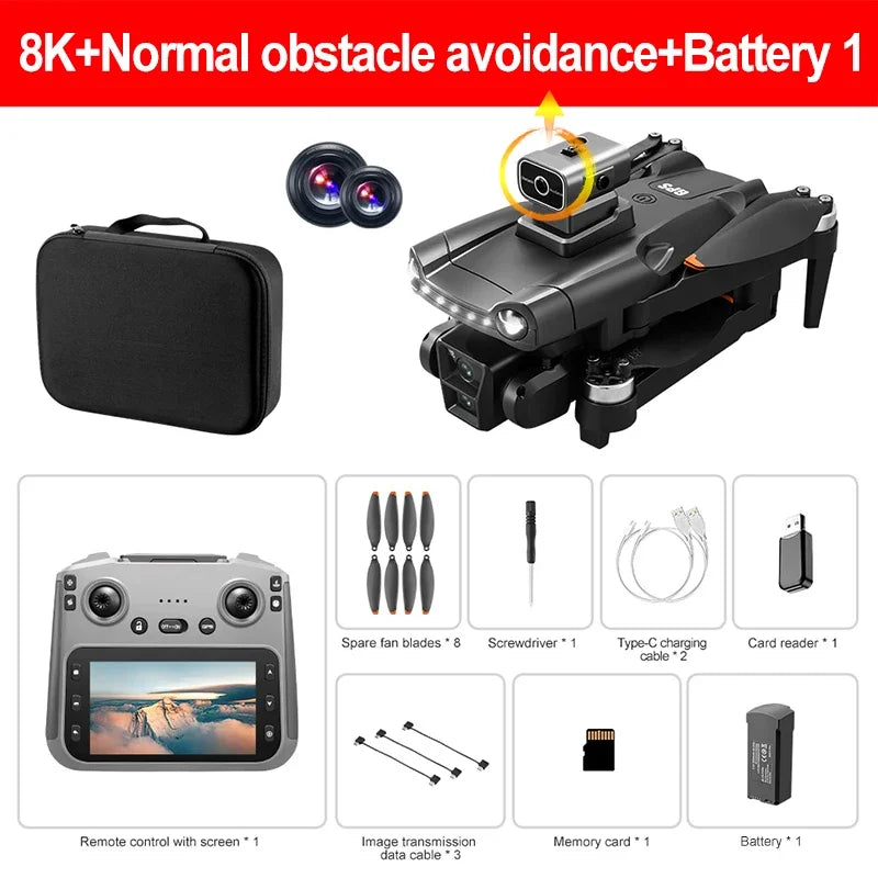 Drone GPS V198MAX 5G 8K – Double caméra, écran intégré, évitement d’obstacles laser