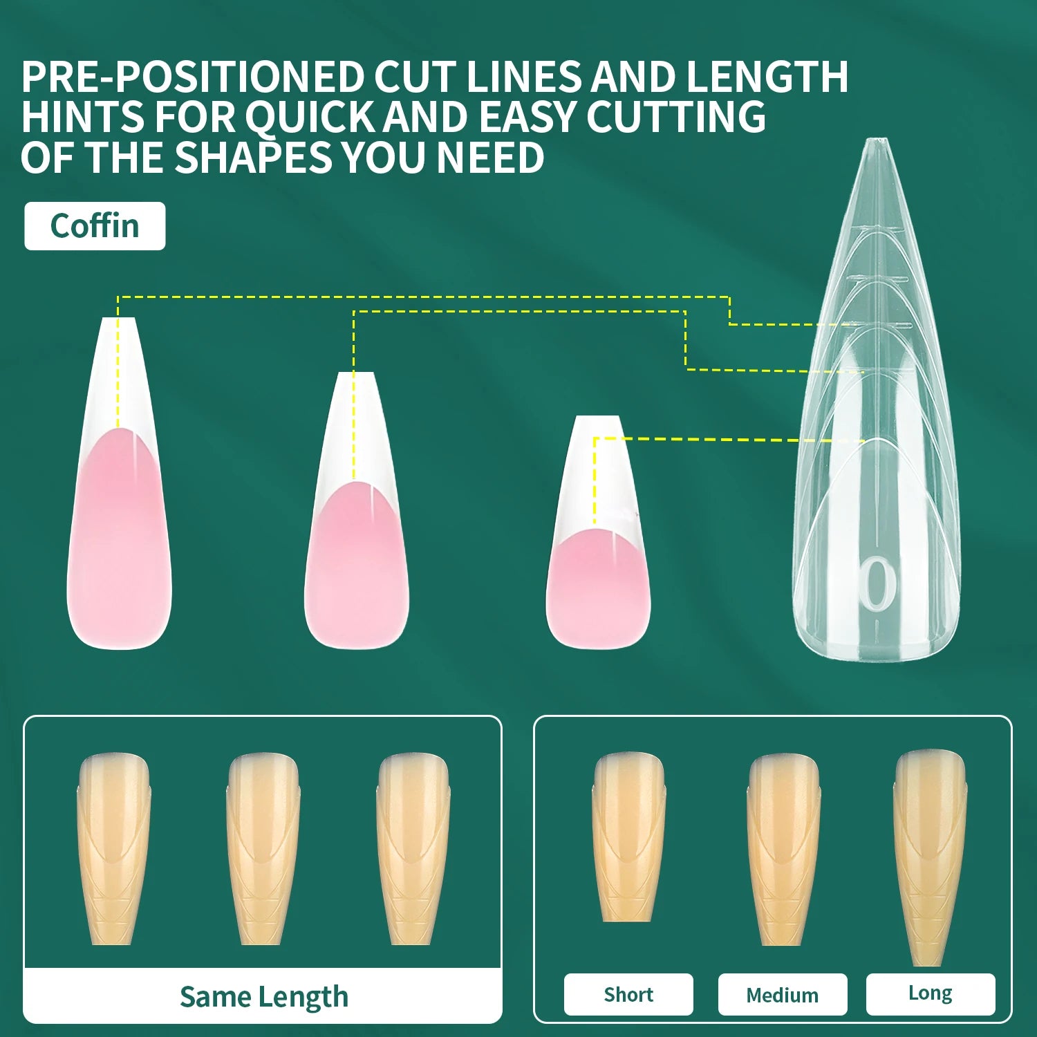 Formes doubles Stiletto pour ongles, 150 pièces