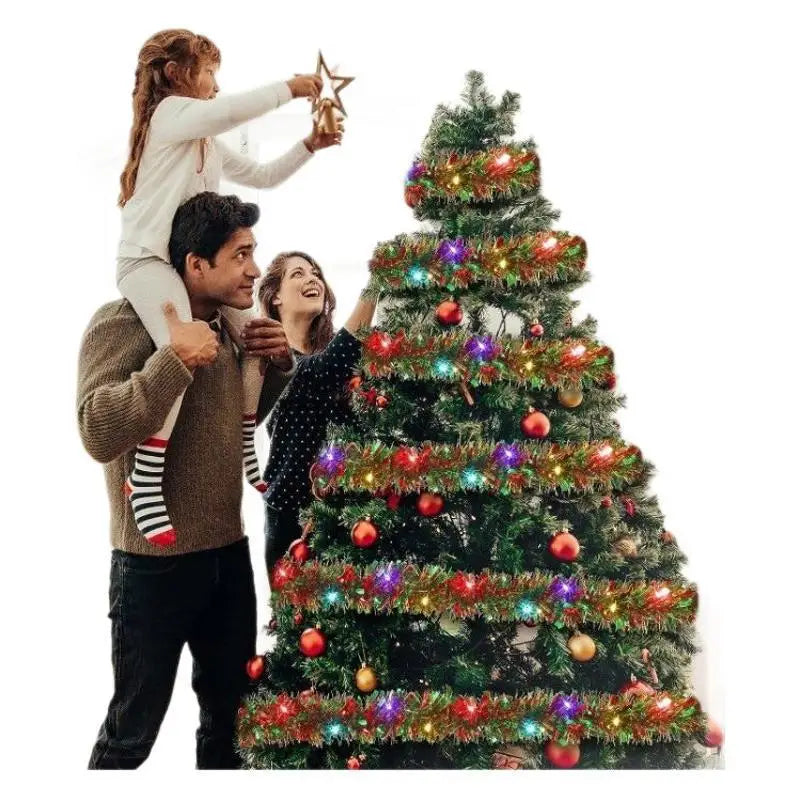 Bande lumineuse ruban de Noël 5/10M, guirlande colorée LED pour arbre, maison et décoration de fêtes