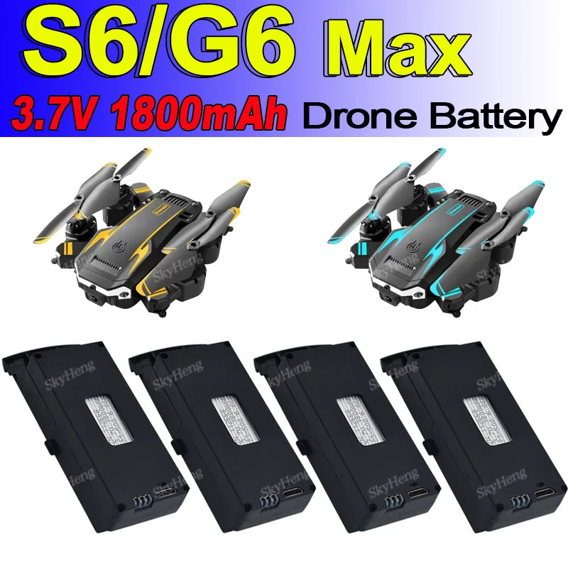 (Type différent) batterie de Drone S6 3.7V 1800mAh pour S6 8K RC quadrirotor accessoires pièces G6 Max batterie Lipo de remplacement
