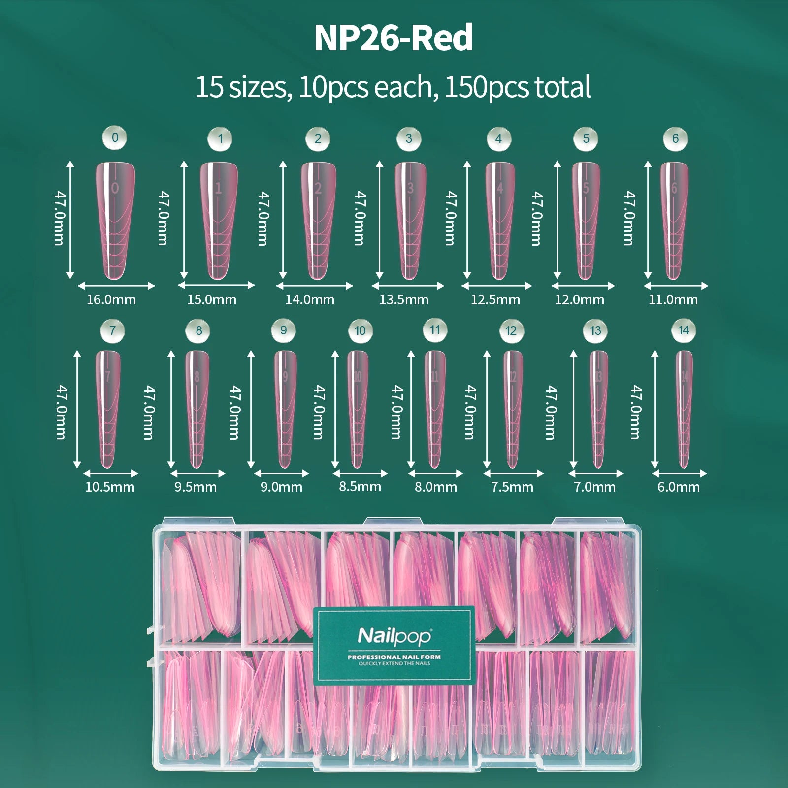 Formes d’ongles français double forme, 360 pièces, 6 styles uniques