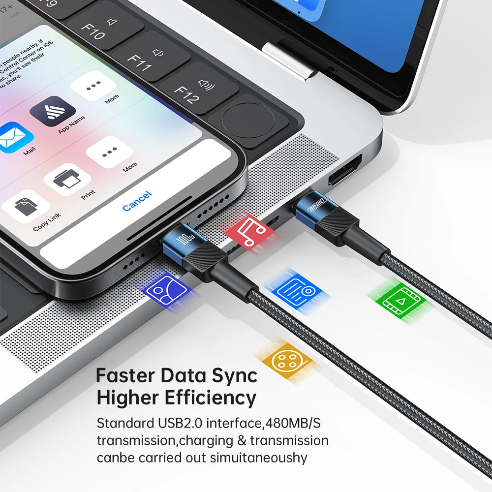 NNBILI 2024 Schnellladekabel, neues 100-W-USB-C-auf-USB-C-PD-Kabel, Schnellladekabel, 1 m/2 m Kabel für iPhone 15 Pro Max, MacBook, Samsung, Xiaomi, Huawei 