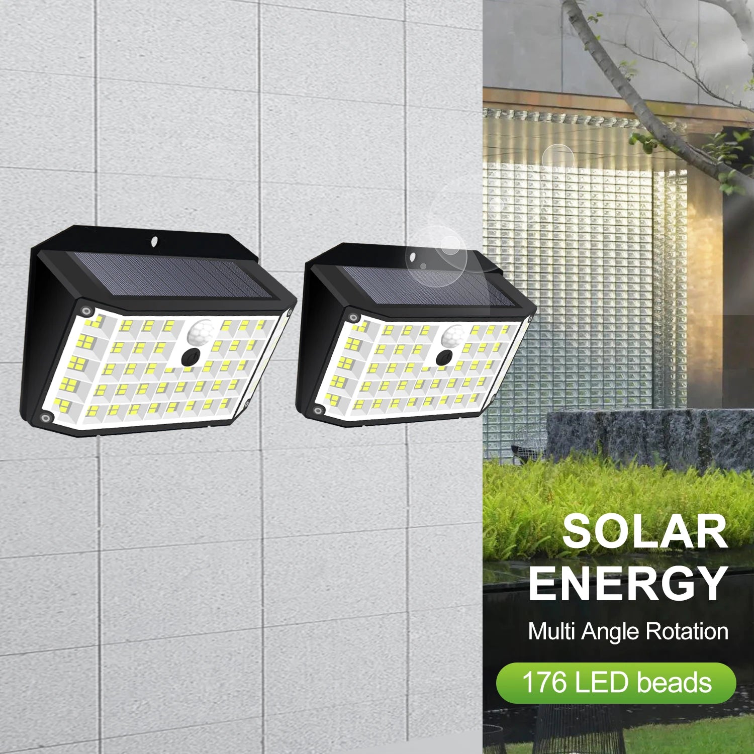 176 LED Solar-Außenleuchten