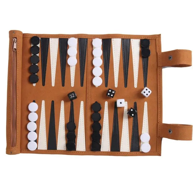 Backgammon de voyage, plateau de stratégie, pièces de dés standard