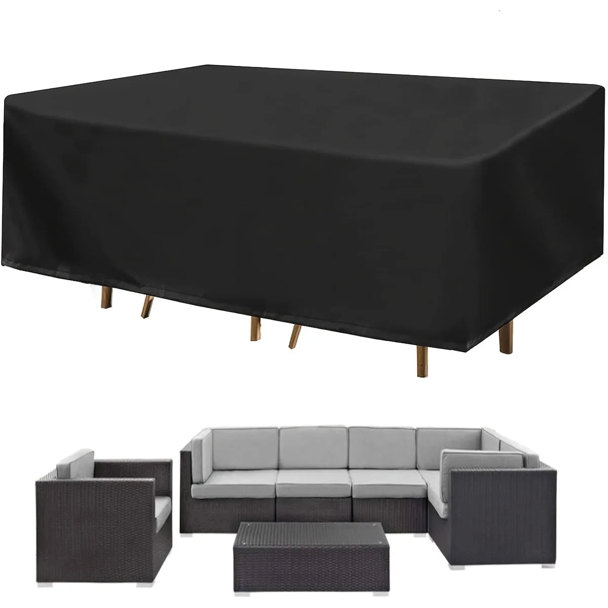 Housse de Protection Imperméable pour Meubles de Jardin – Multi-Tailles, Anti-UV, Toutes Saisons
