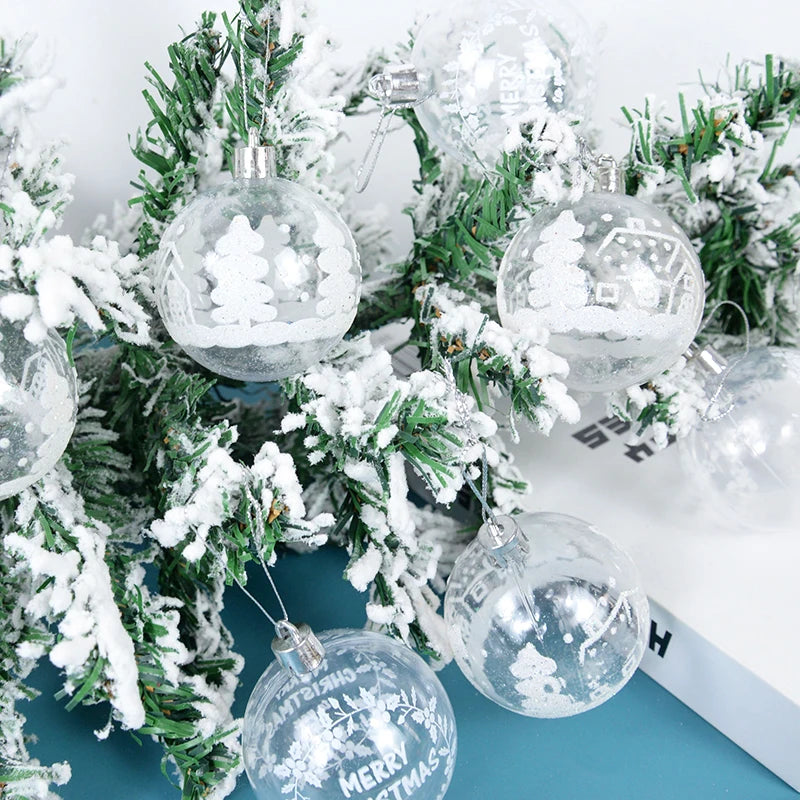 Christmas Balls, Blue Transparent Christmas Tree Ornaments, Plastic Christmas Ball, Decoration, 6pcs, 6cm 