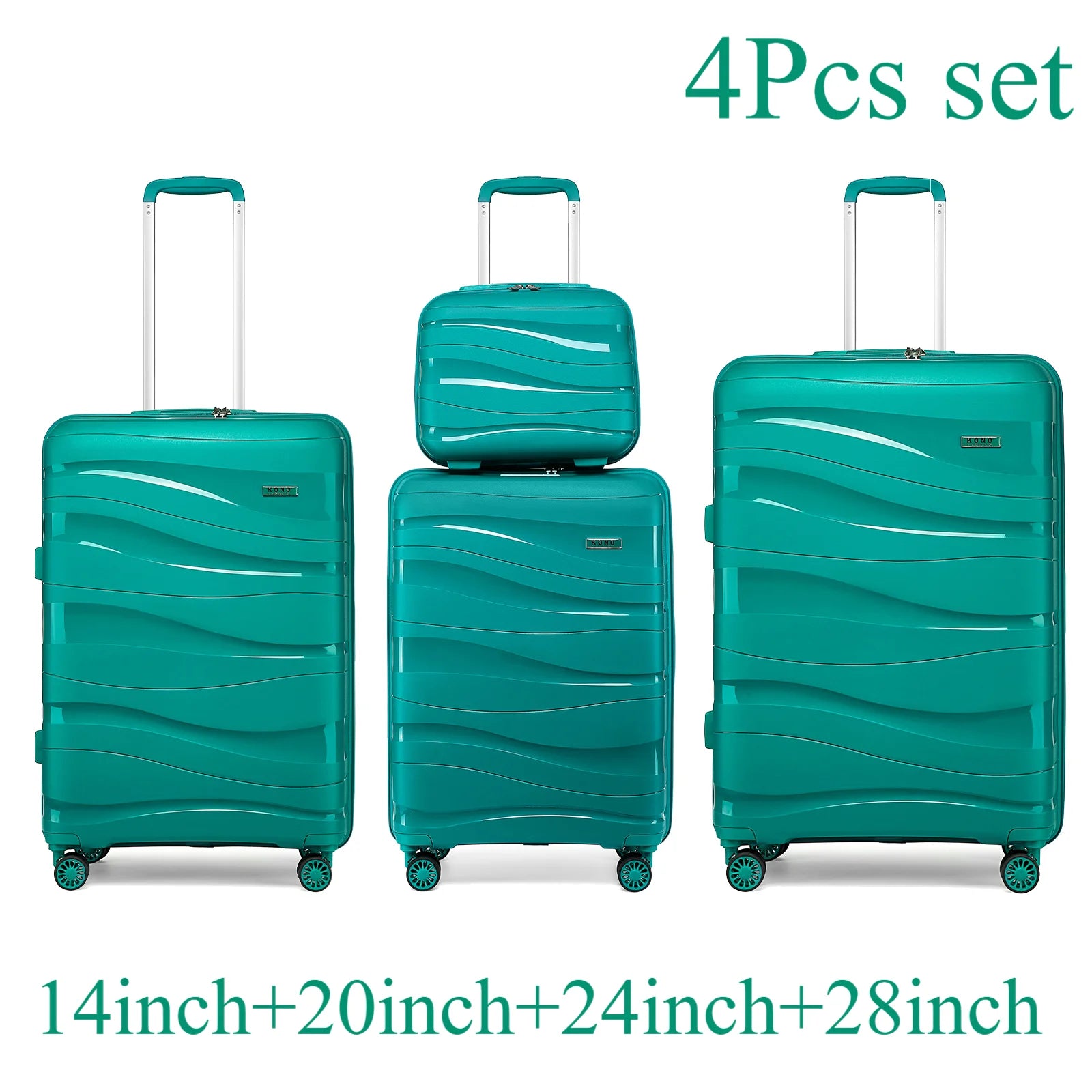 Valise rigide à roulettes légère en polypropylène avec serrure TSA KONO – M, L, XL, ensembles 2, 3 ou 4 pièces