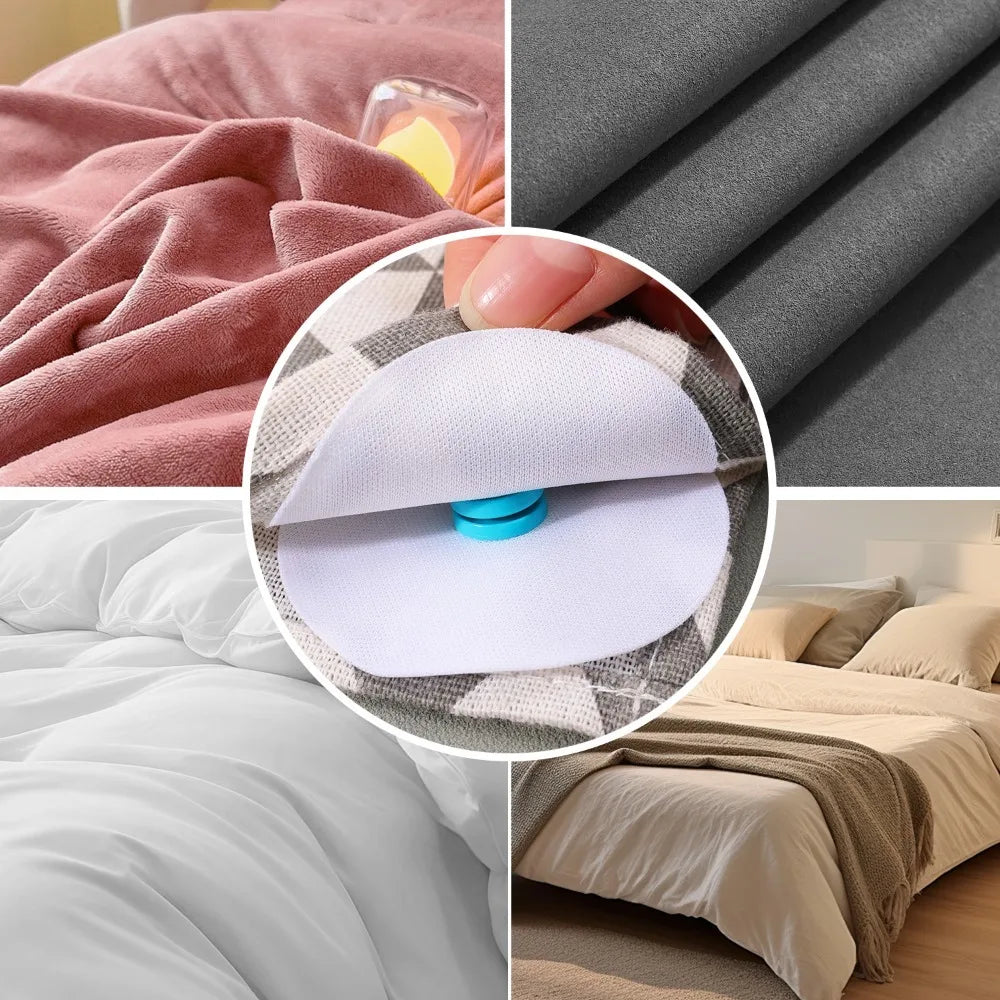 Ruban de Fixation thermocollant Antidérapant pour Couette et Drap de Lit, Fourniture de Rangement pour la Maison, 10/1 Paire